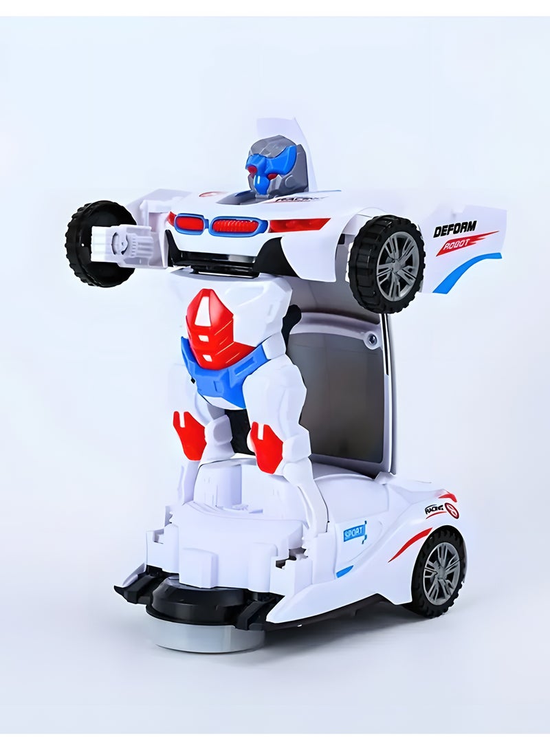 سيارة لعبة سيارة روبوت أوتوماتيكية مشوهة تلقائيًا، ستكون سيارة روبوت، سيارة روبوت أوتوماتيكية عالمية تتجنب العوائق مع أضواء وموسيقى، هدية عيد الميلاد، هدية العيد هدية للأطفال من سن 3 سنوات فأكثر (بدون بطارية توصيل) - Image 5