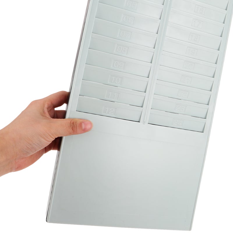 Time Card Holder Wall Mounted Attendance Cards Holder Multiple Pockets Cards Holder Card Organizer for Office and Warehouse, - Image 3