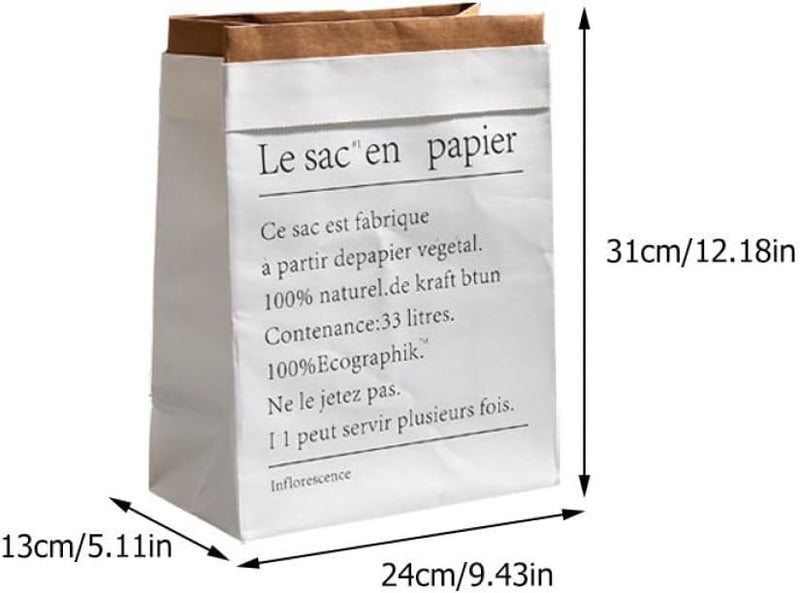 Healvian Double-layer Thickened Kraft Paper Storage Bags 2pcs Medium White Flower Packing Pouch Wrapping Paper Bag for Storage and Dried Flower Holder - Image 2