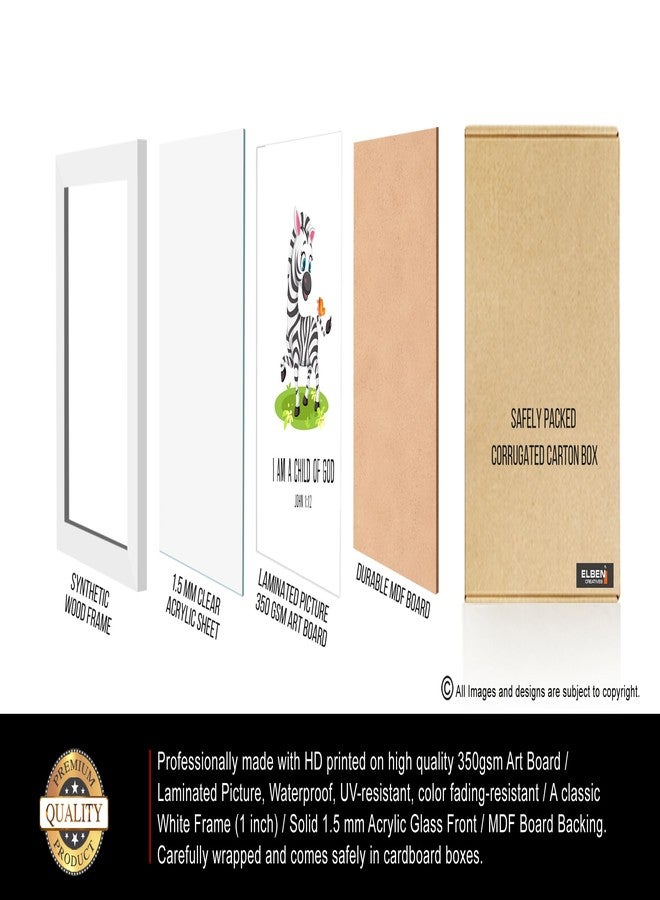 Elben Creatives -I am a child of God - John 1:12 Children Bible Verses Frames/Christian Gift for Children - Image 3
