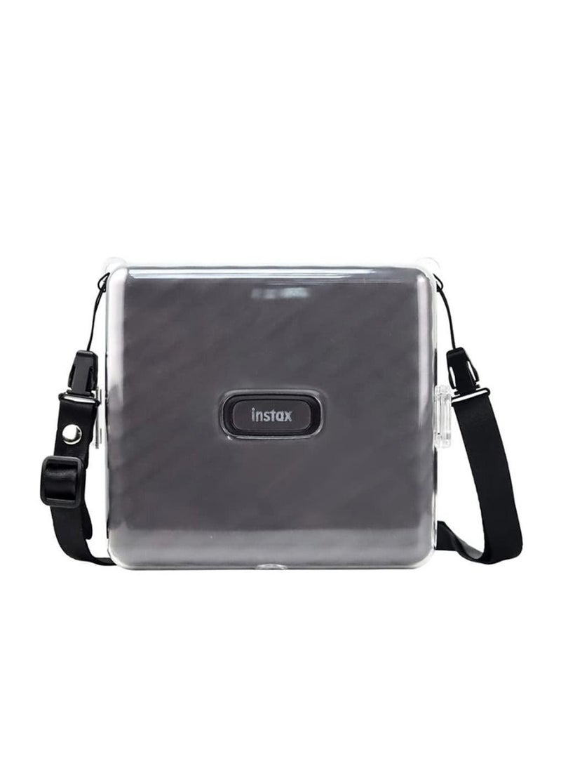 Protective Case Compatible with Fujifilm Instax Mini Instant Film Camera/Crystal Hard Shell PVC Protective Cover Carrying Cover/with Adjustable Shoulder Strap -Clear (For LINK WIDE) - Image 1