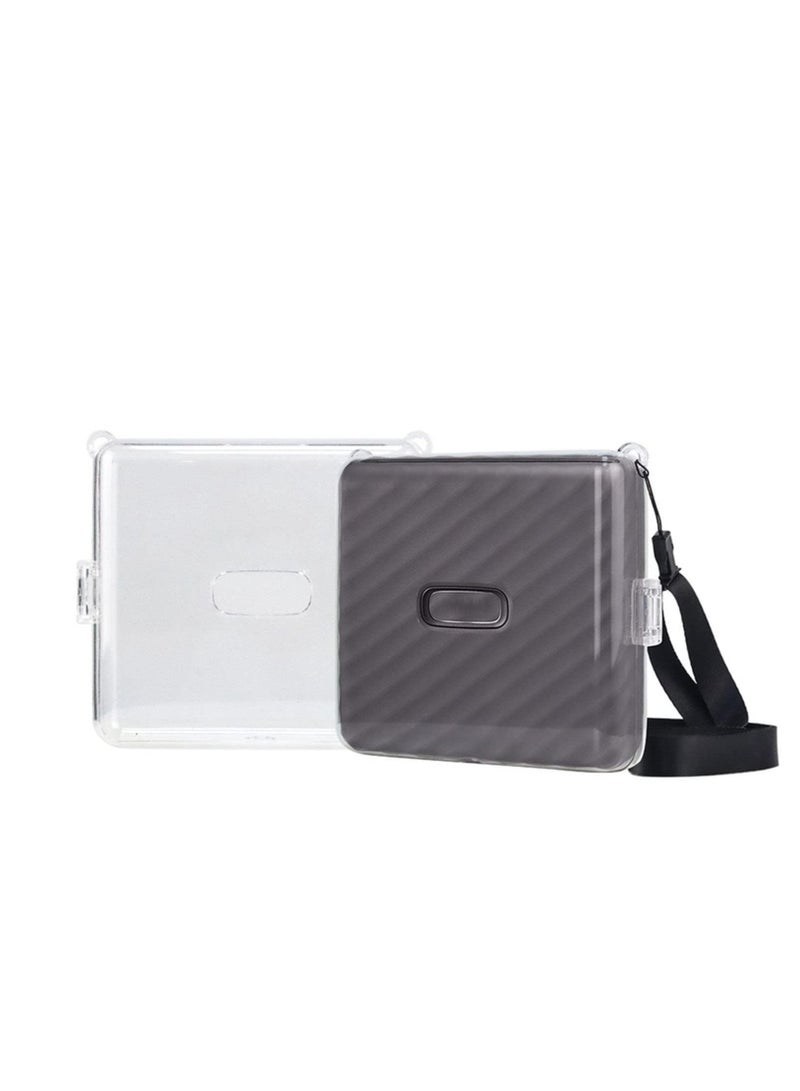 Protective Case Compatible with Fujifilm Instax Mini Instant Film Camera/Crystal Hard Shell PVC Protective Cover Carrying Cover/with Adjustable Shoulder Strap -Clear (For LINK WIDE) - Image 2