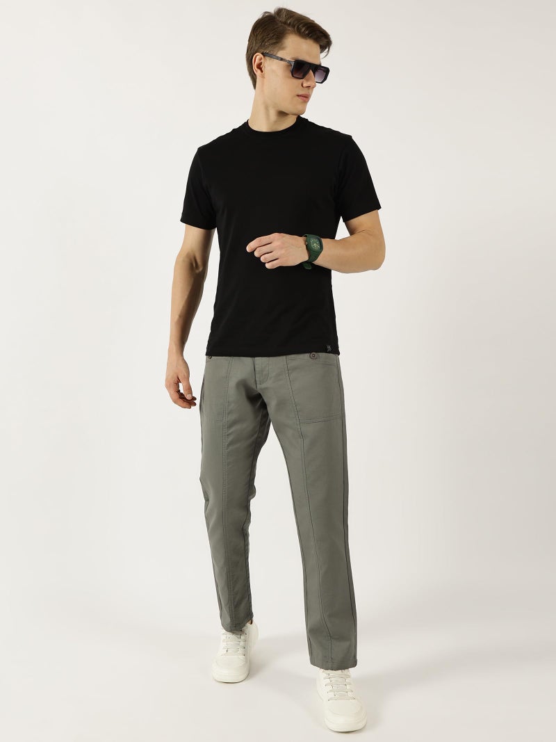 Thomas Scott Men Solid Regular Fit Trouser (TSB102_Darkgrey, 34) - Image 4