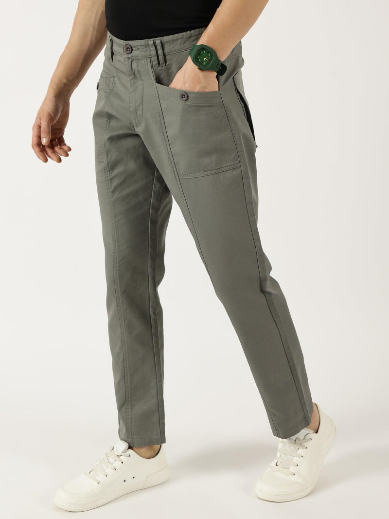 Thomas Scott Men Solid Regular Fit Trouser (TSB102_Darkgrey, 34) - Image 2