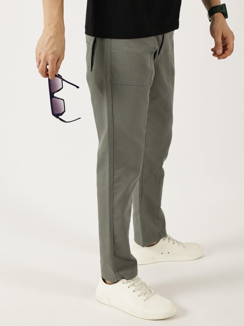 Thomas Scott Men Solid Regular Fit Trouser (TSB102_Darkgrey, 34) - Image 5