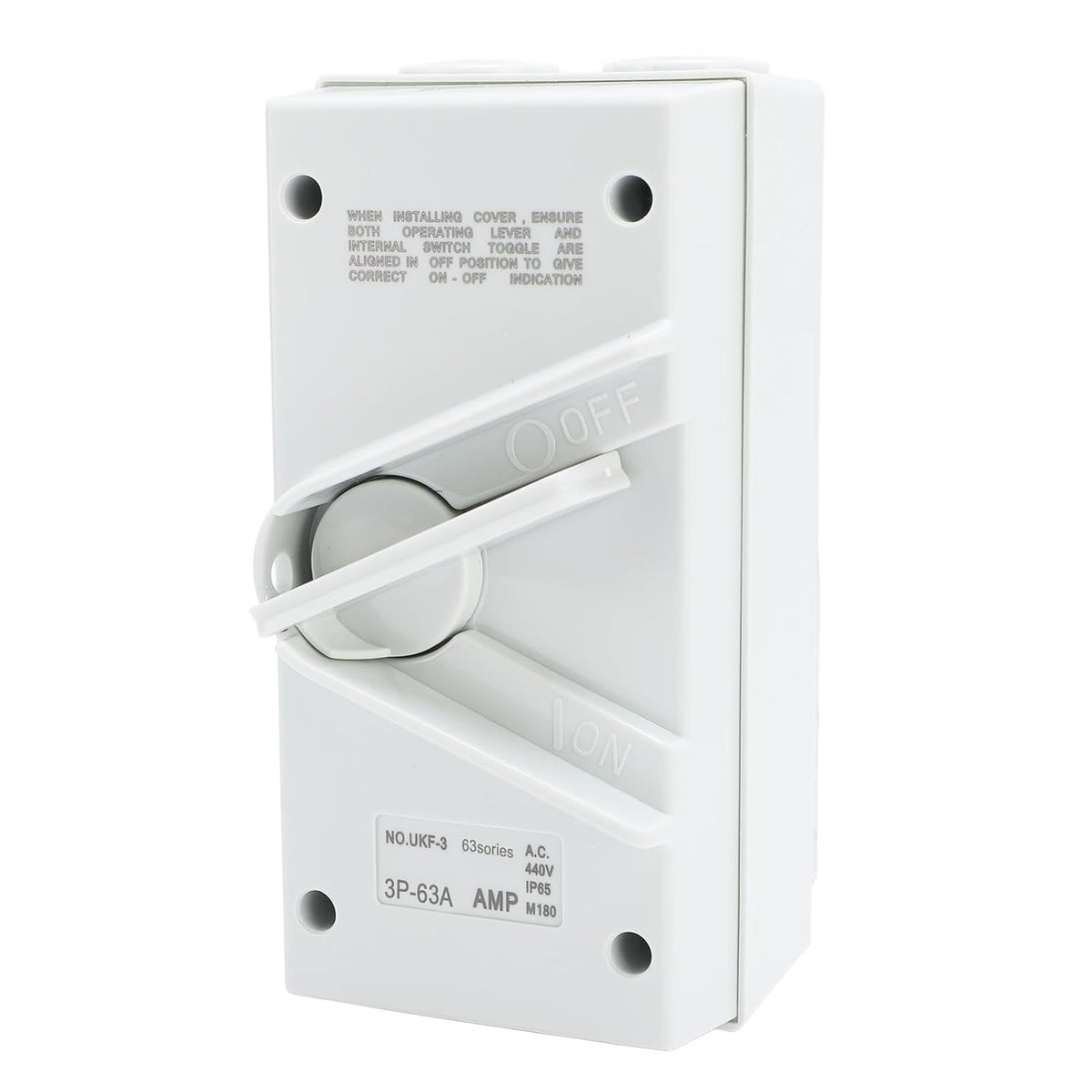 Fockety Enclosed Motor Disconnect Switch – AC440V 63A 3-Pole IP65 Waterproof Safety Breaker Box For Generators, Boats & Welding