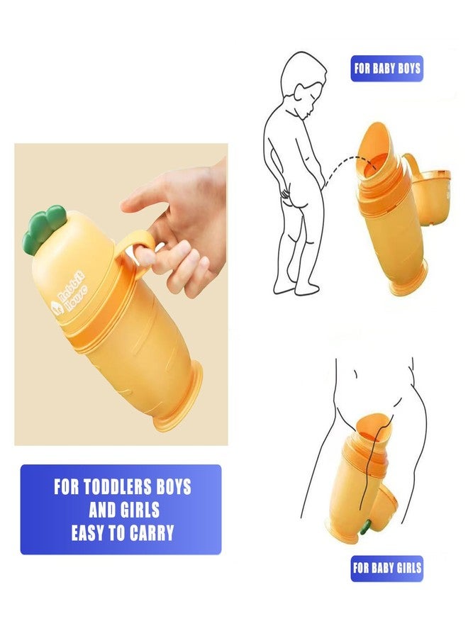 Nicoc Cute Potty Training Toilet for Toddlers Boys and Girls, Portable Urinal with Clean Brush, Emergency Toilet Pee Bottle Pee Cup for Toddler Car Travel, Camping, Outside (Lemon Yellow) - Image 5