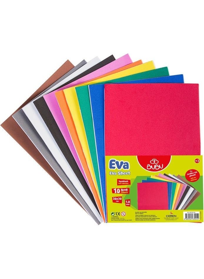 Bu-Bu Bubu Adhesive Eva 20 x 30 cm 10 Colors 