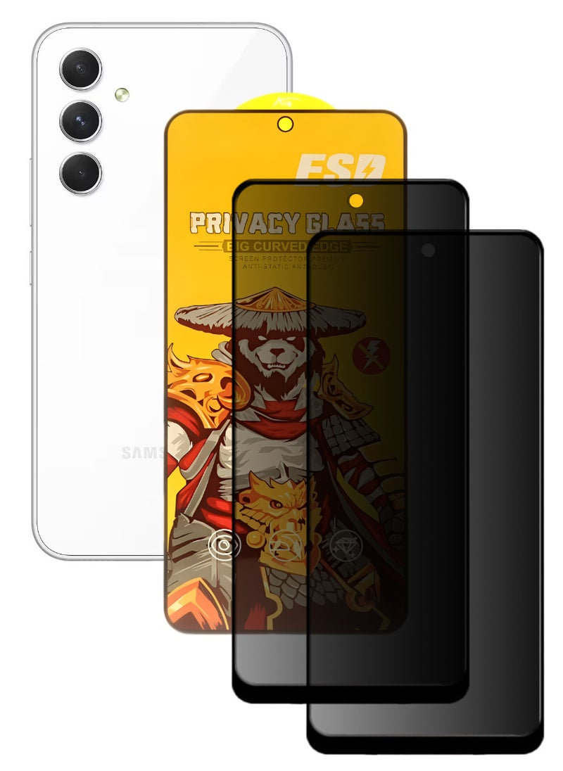 ESD 2 Pieces Tempered Dustproof Privacy Glass Screen Protector Compatible For Samsung Galaxy A54 5G - Image 1