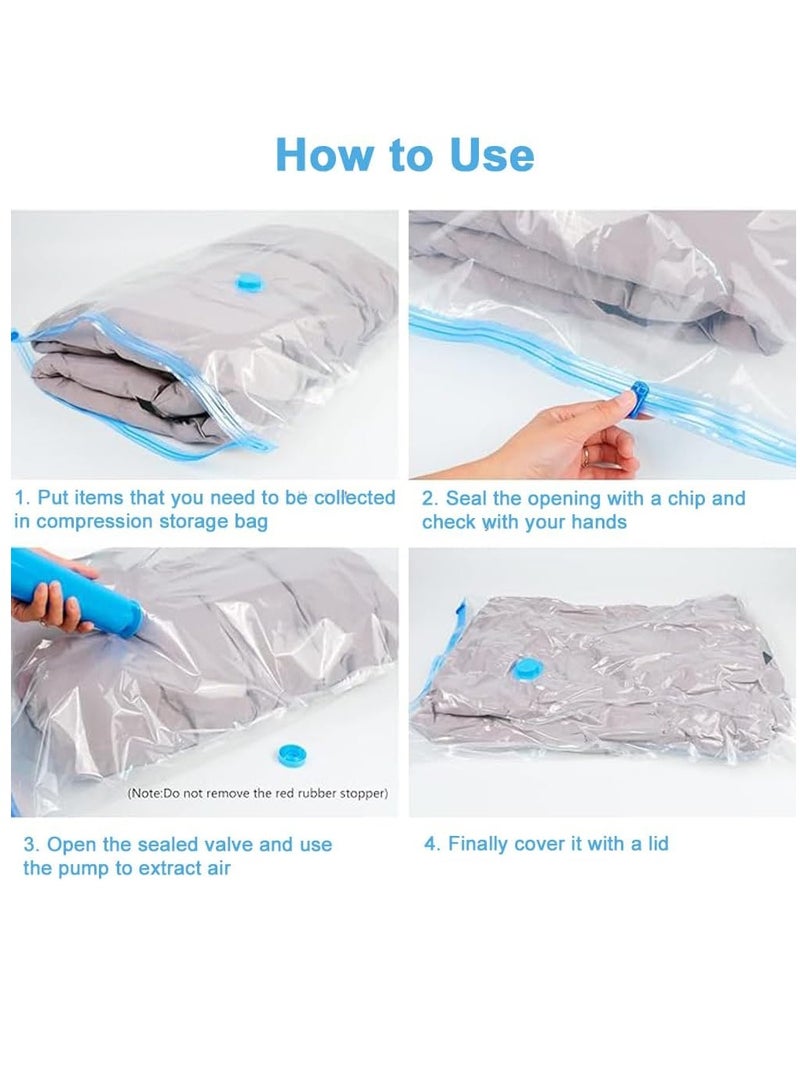 Meetion Vacuum Storage bags with Hand Pump, 5 pack Space Saver Bags (1 XL, 2L, 2M) for Home and Travel, Reusable Compressed Air Storage Bags for Clothes - Image 5