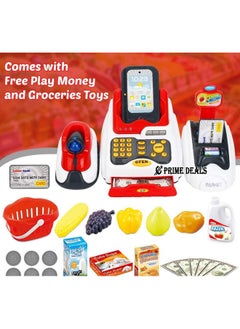 Prime Deals Exclusive Plastic Cash Register with Checkout Scanner, Fruit Card Reader, Credit Card Machine, Play Money and Food Shopping Play Set for Kids, Multicolour - pzsku/ZD116DF0B9752D9C776BDZ/45/_/1737806532/8615da6a-540e-425b-b580-2d050ce7581c