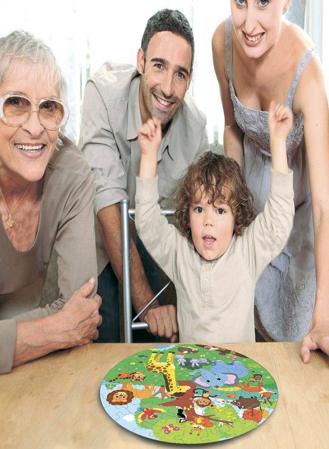 Fiddlys Creative Wooden Jigsaw Puzzle for Kids | 66 Pieces Educational Single Layer Puzzle | Fun & Learning Toy for Children Ages 3+ (Animal World) - Image 5