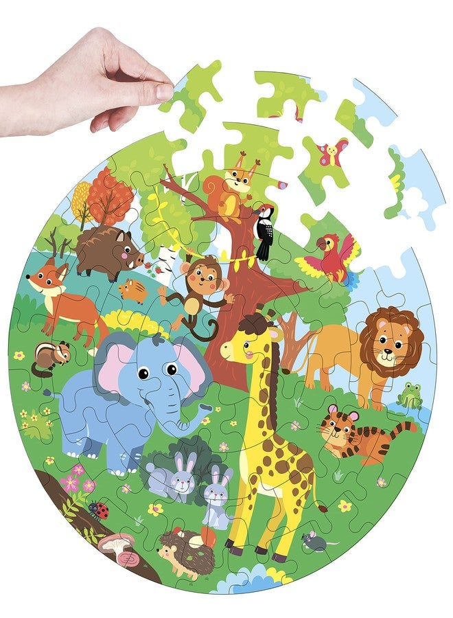 Fiddlys Creative Wooden Jigsaw Puzzle for Kids | 66 Pieces Educational Single Layer Puzzle | Fun & Learning Toy for Children Ages 3+ (Animal World) - Image 3