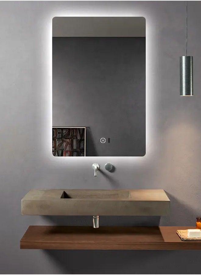 Taimi Rectangle Bathroom Mirror with LED lights Wall Mounted Mirror LED Bathroom Mirror Dimmable Color Changing with Touch Switch 50x70cm  - Image 2