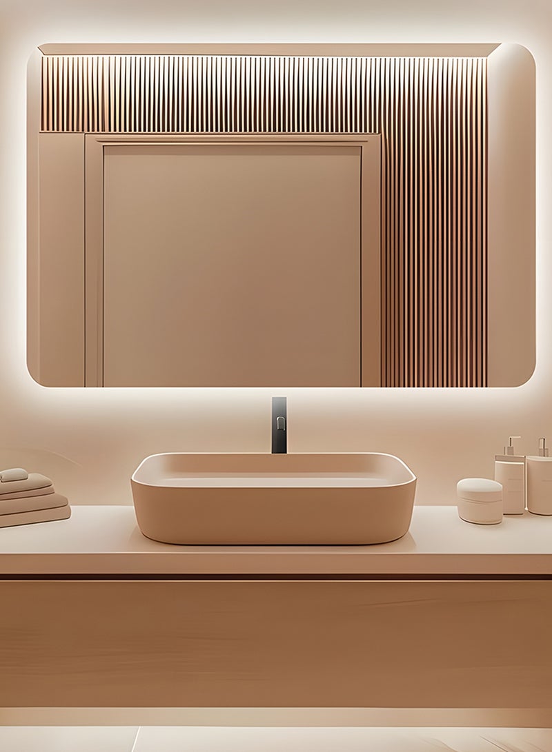 Taimi Wall Mirror 70x50cm - Elegant Design Mirror with 3-Light Levels- Makeup Mirror for Dressing Room, Living Room, Console and Enterway - Image 2