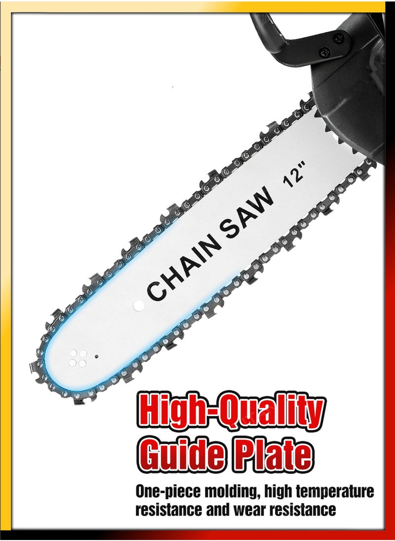 DBLEW - Multifunction One Hand Electric Chainsaw Cordless 12 Inch Large Chain Saw With 48VF Rechargeable Battery Powerful Logging Cutting Tool For Tree Branch Trimming Wood Gardening High Power Tree Pruning - Image 1