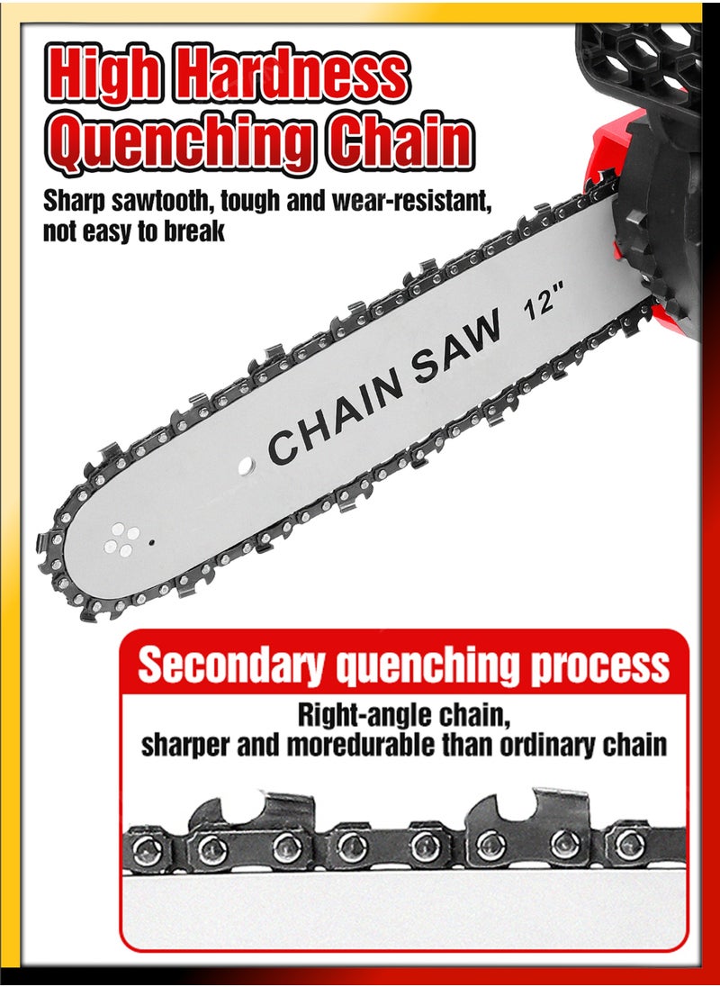 DBLEW - Multifunction One Hand Electric Chainsaw Cordless 12 Inch Large Chain Saw With 48VF Rechargeable Battery Powerful Logging Cutting Tool For Tree Branch Trimming Wood Gardening High Power Tree Pruning - Image 1