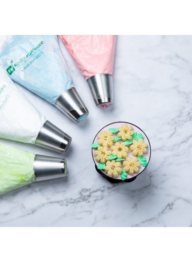 Restaurantware رأس أنابيب روسي، رأس أنابيب لتزيين كعكة الأزهار 1 ديزي - #2، مقاوم للتآكل، رأس تزيين من الفولاذ المقاوم للصدأ لتزيين الكريمة، قابل للغسل في غسالة الصحون، لتزيين الكب كيك، الكعك، أو البسكويت - Image 3