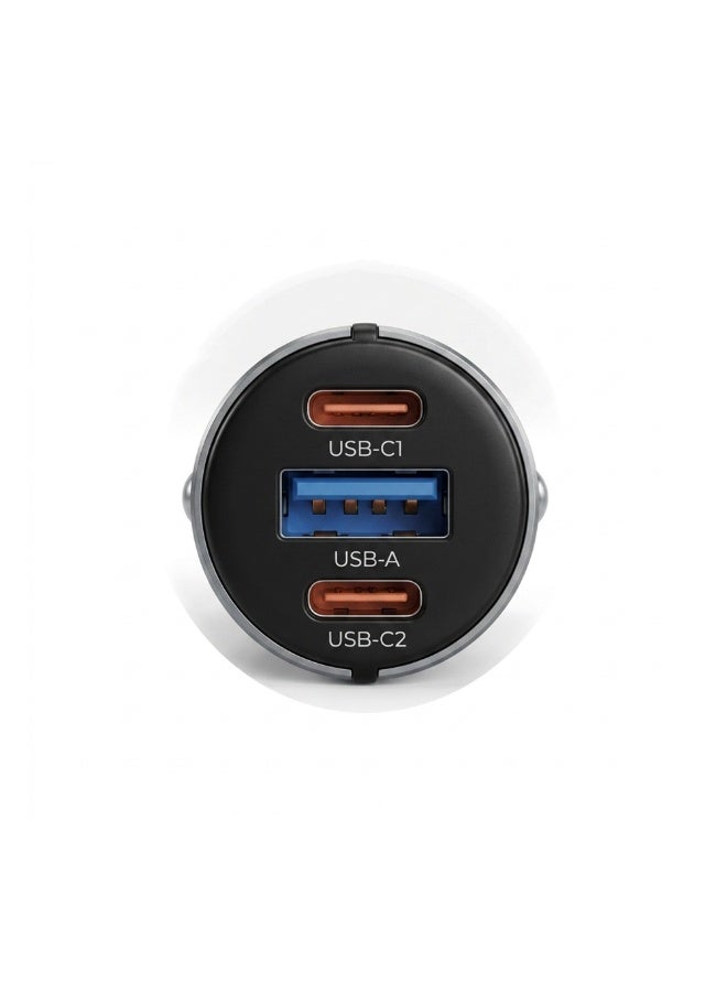 FIFTH ELEMENT IGNITE Nano Pro 60W Dual-Port USB-C Car Charger with PD3.0, QC3.0 & Multi-Protocol Fast Charging – Grey - Image 3
