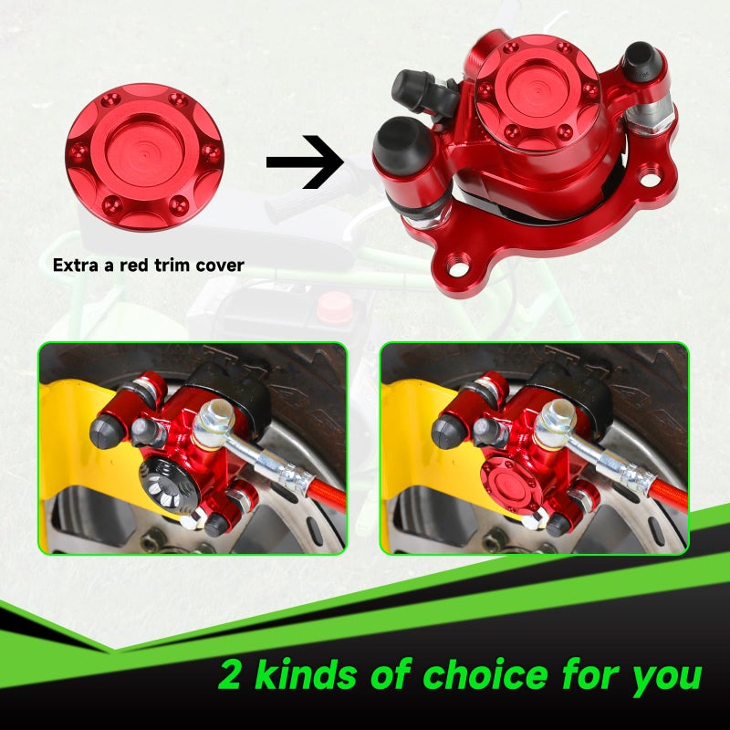 XIKOBY Upgraded Mini Bike Hydraulic Brake Kit Compatible with Baja Doodle Bug DB30 Blitz Dirt Bug Racer Predator 79cc 97cc 212cc 2.8hp 3.0hp Engine Minibike Parts with Pads (Red) - Image 3