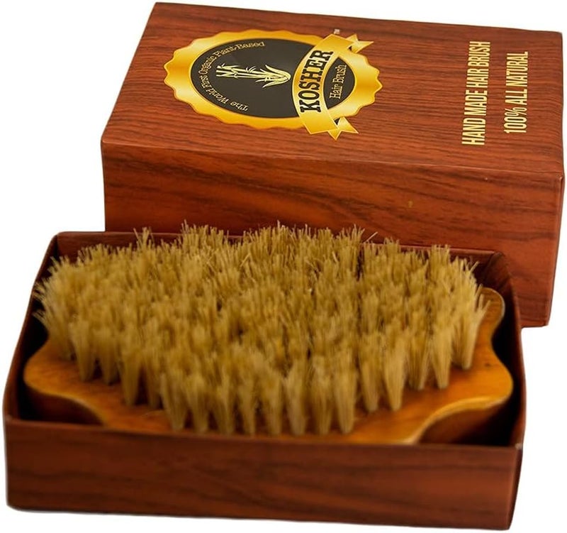 Kosher 100% Vegan Plant Based Bristle 360 Wave Brush, Hand Crafted with Ash Hardwood Detangler Hair Brush for Men and Women All Hair Textures Creates Layer Hair Waves - Image 3