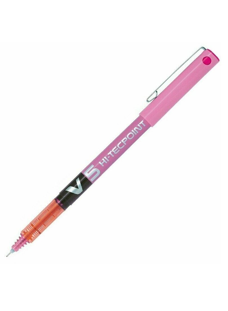 PILOT 12-Piece Hi-tecpoint V5 Fine Rollerball Pen Pink Ink - Image 2