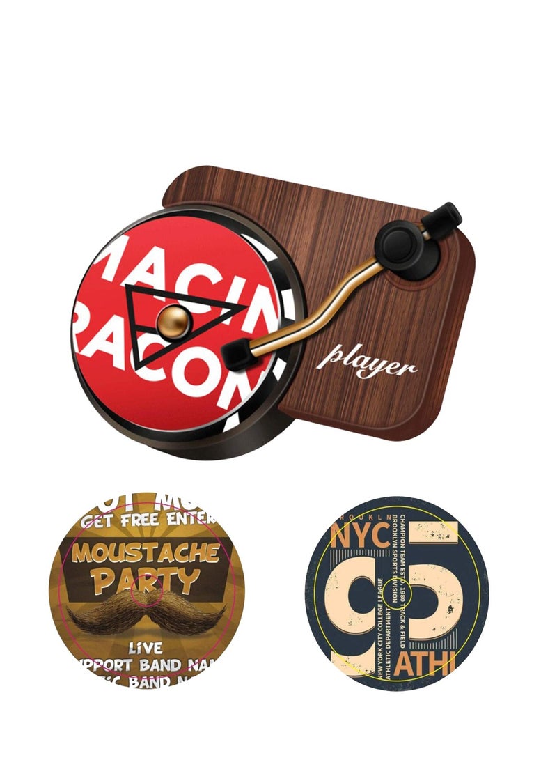 Car Fragrance Diffuser Retro Record Player Car Air Vent Decor Fragrance Diffuser with Vent Clip  Aromatherapy Tablets Included Purifier Solid Perfume for Car Home Office With delicate gift box - Image 1