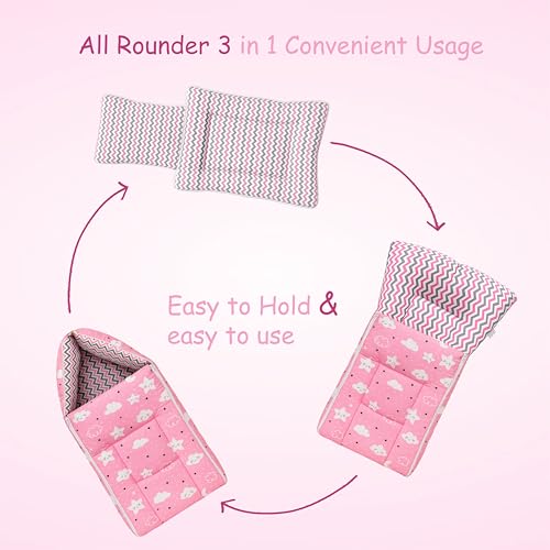 Infantbond New Born Baby Bedding Mosquito Net | Nest | Carry Bed | Carry Bag | Blanket (0-6 Months) (Pink Cloud) - Image 5