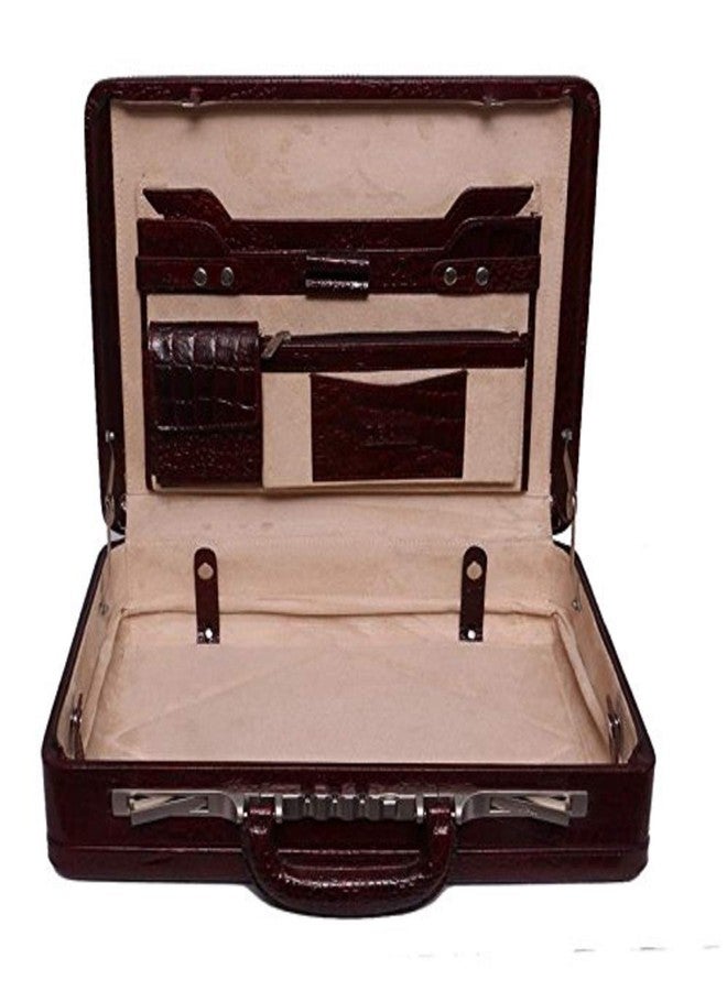 OBANI Genuine Leather Briefcase Maroon Dimensions: 18" x 4" x 12.50" (L x W x H) - Image 2