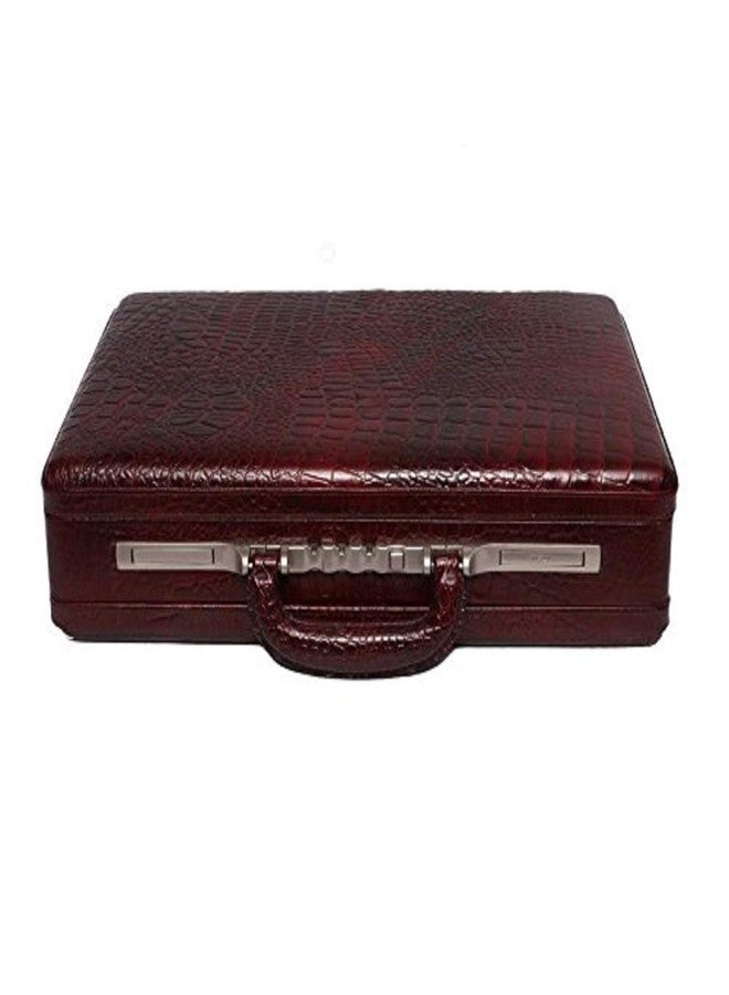 OBANI Genuine Leather Briefcase Maroon Dimensions: 18" x 4" x 12.50" (L x W x H) - Image 1