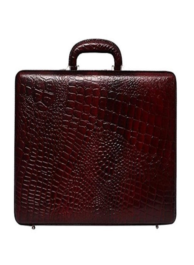 OBANI Genuine Leather Briefcase Maroon Dimensions: 18" x 4" x 12.50" (L x W x H) - Image 3