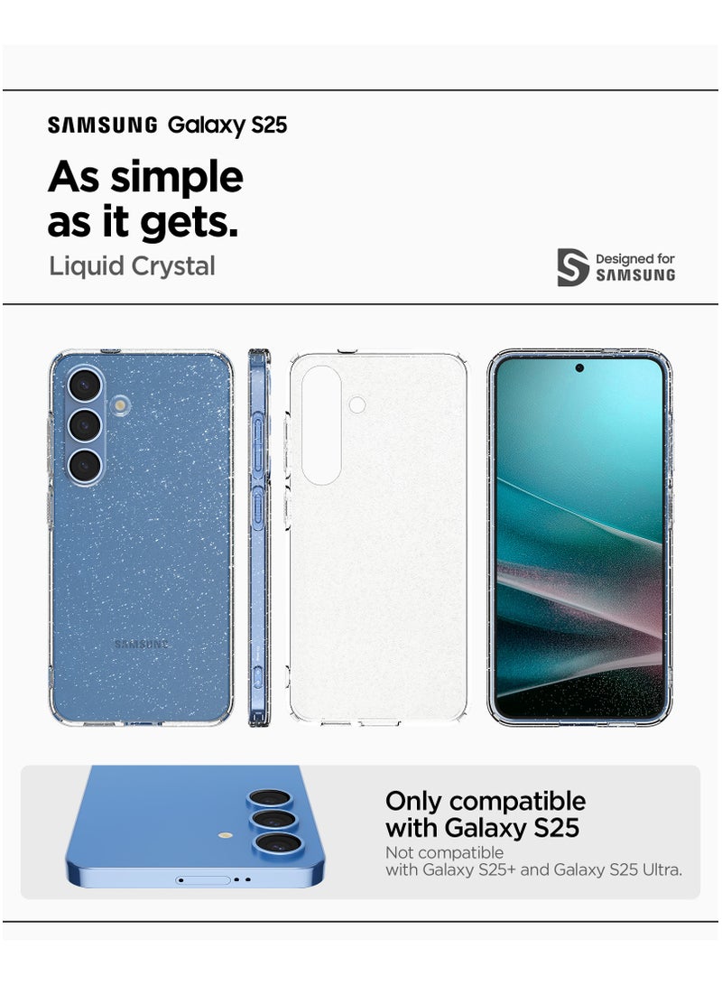 Spigen Liquid Crystal Glitter for Samsung Galaxy S25 Case Cover - Crystal Quartz - Image 2