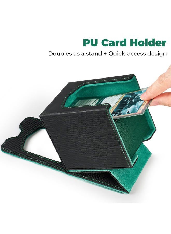 Fabmaker Deck Box for MTG Commander, (patent Pending)Magnetic Trading Card Storage Box with Commander Display, Fits 100 Double-Sleeved Cards, Card Box Compatible for Magic the Gathering, TCG, CCG,Blue - Image 3