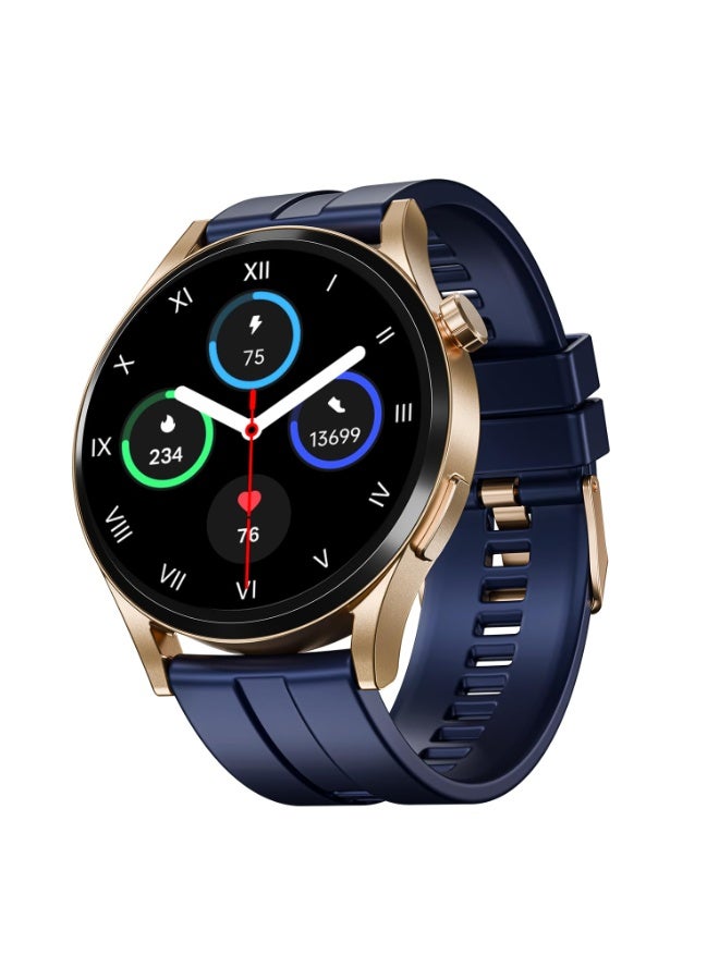 Boat Chrome Horizon, Premium Metal Body, Video Watch Faces, 1.51”(3.83cm) AMOLED Round Display, HRV & VO2 Max, Auto-Activity Detection, ASAP Charge, HRV Smartwatch for Men & Women (Royal Blue) - Image 1