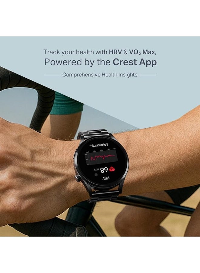 Boat Chrome Horizon, Premium Metal Body, Video Watch Faces, 1.51”(3.83cm) AMOLED Round Display, HRV & VO2 Max, Auto-Activity Detection, ASAP Charge, HRV Smartwatch for Men & Women (Royal Blue) - Image 4