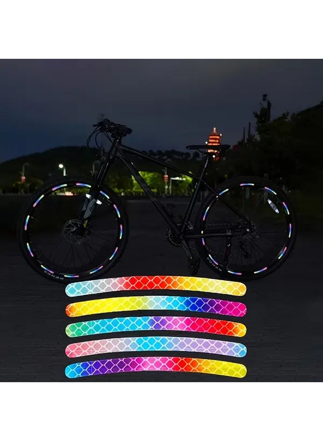 10 Pcs Reflective Stickers For Bicycle Wheels Motorcycle Car Safety Tape - Image 2