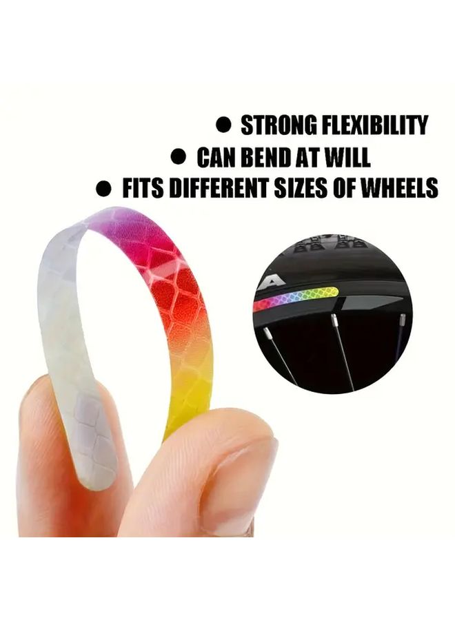 10 Pcs Reflective Stickers For Bicycle Wheels Motorcycle Car Safety Tape - Image 5