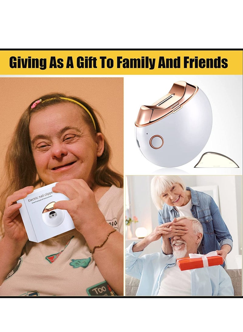 Automatic Nail Clipper, Electric Nail Clippers Automatic Safety Fingernail Cutter and Filer Rechargeable Nail Trimmer Nail Scissors Gift for Caregivers, Elderly, Adults, Children, Care Communities - Image 2