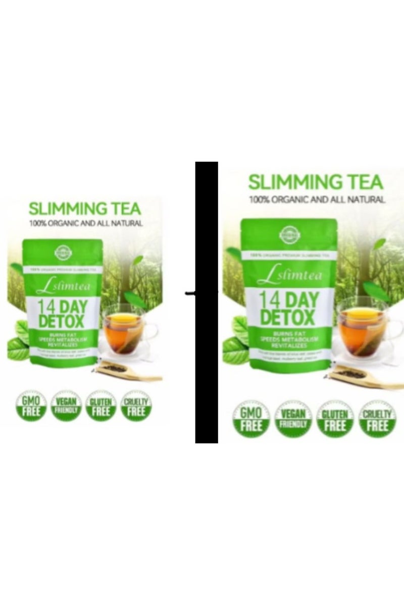 Organic 14-Day Organic Weight Loss Tea: Promotes Fat Digestion and Absorption, Aids Bowel Movement, Supports Stomach Health, Helps Digestion, Reduces Accumulation of Abdominal Fat 2PCS