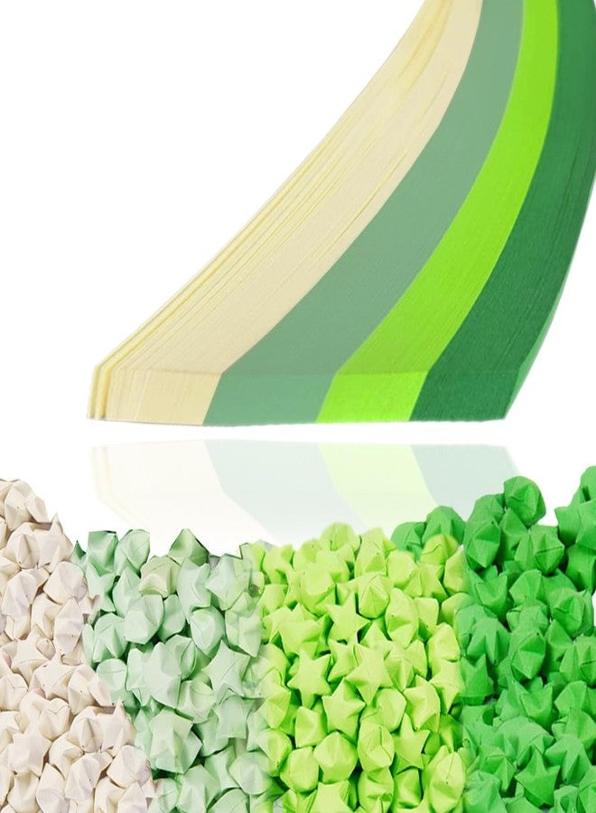 Hvogvok Origami Paper Stars, Colorful Handcraft Origami Lucky Star Paper DIY Paper Arts Creativity Hand Art Crafts(Green gradient 540 sheets) - Image 1