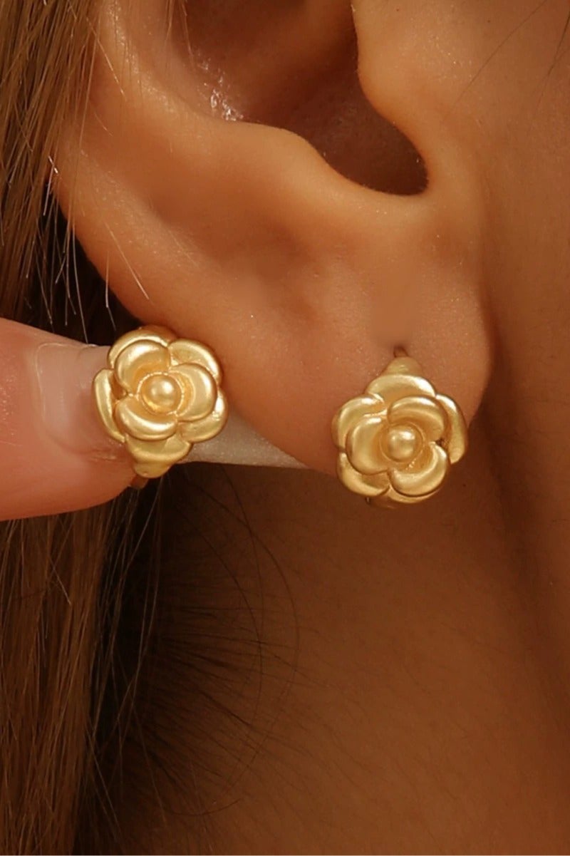 Goolsky أقراط دراسات الزهور والتاج العصرية 2025 - أسلوب فرنسي قديم لطيف، مجوهرات أنيقة قابلة للارتداء يوميًا - Image 2