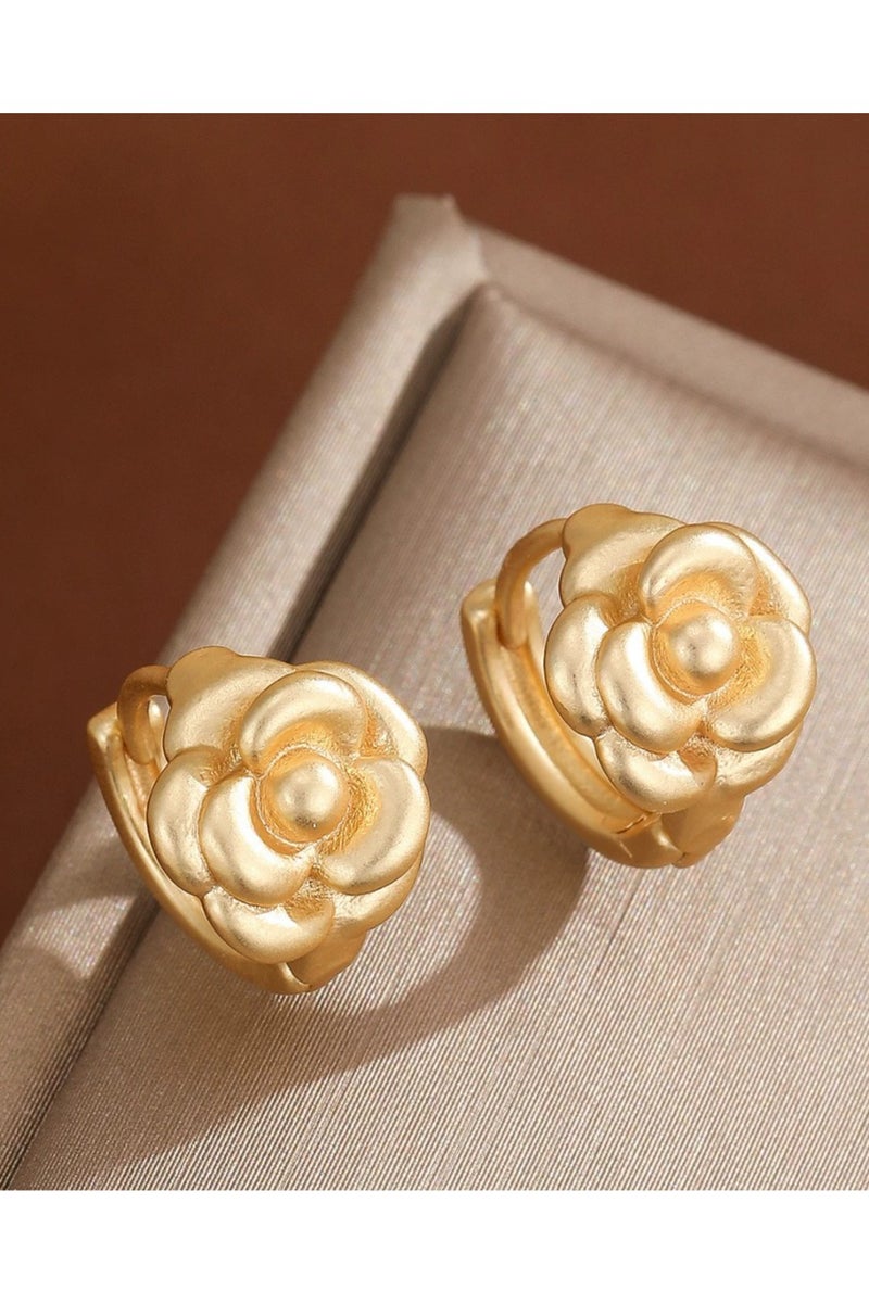 Goolsky أقراط دراسات الزهور والتاج العصرية 2025 - أسلوب فرنسي قديم لطيف، مجوهرات أنيقة قابلة للارتداء يوميًا - Image 3