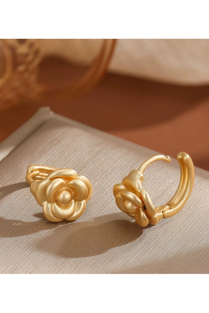 Goolsky أقراط دراسات الزهور والتاج العصرية 2025 - أسلوب فرنسي قديم لطيف، مجوهرات أنيقة قابلة للارتداء يوميًا - Image 4