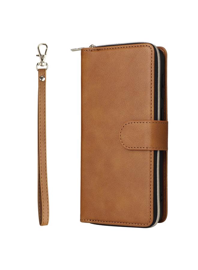 اس-توب جراب لهاتف Samsung Galaxy A23 9 فتحات للبطاقات وحقيبة محفظة بسحاب وحافظة هاتف جلدية - Image 2