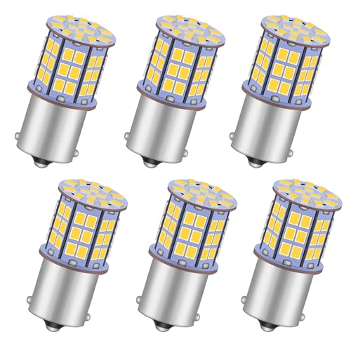 GRV Ba15s 1156 1141 LED Bulb 4W 56-2835SMD Super Bright AC/DC12V-24V 40W Halogen Replacement for RV Trailer Camper Motorhome Interior Lights Warm White Pack of 6 - Image 1