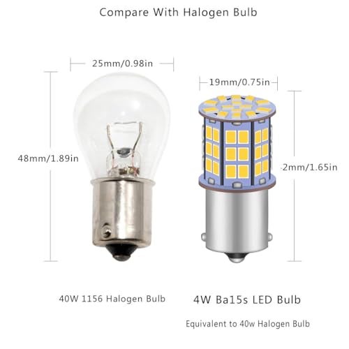 GRV Ba15s 1156 1141 LED Bulb 4W 56-2835SMD Super Bright AC/DC12V-24V 40W Halogen Replacement for RV Trailer Camper Motorhome Interior Lights Warm White Pack of 6 - Image 3