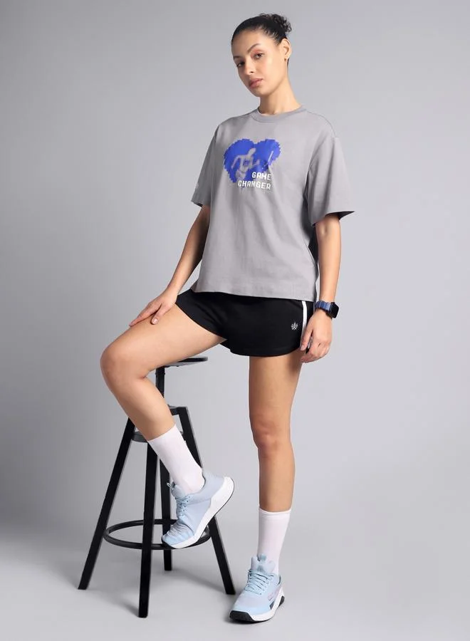 كالت تيشرت جرافيك قصة مريحة