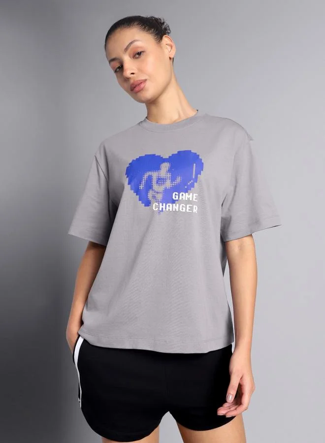 كالت تيشرت جرافيك قصة مريحة