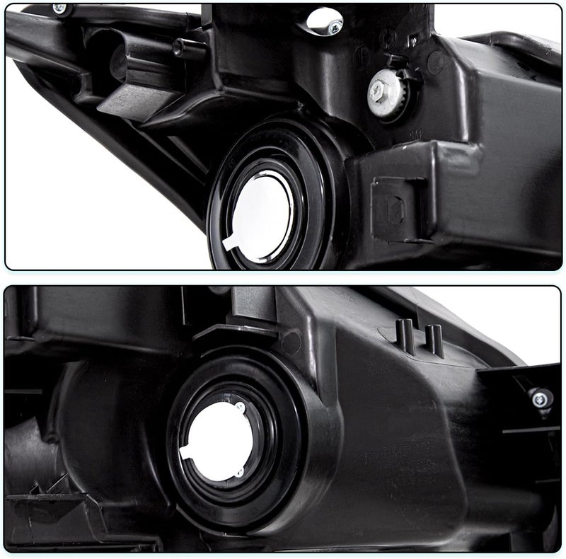 TUSDAR Headlights Assembly for 2009-2014 Nissan Maxima - Black Housing with Clear Reflector - Image 5