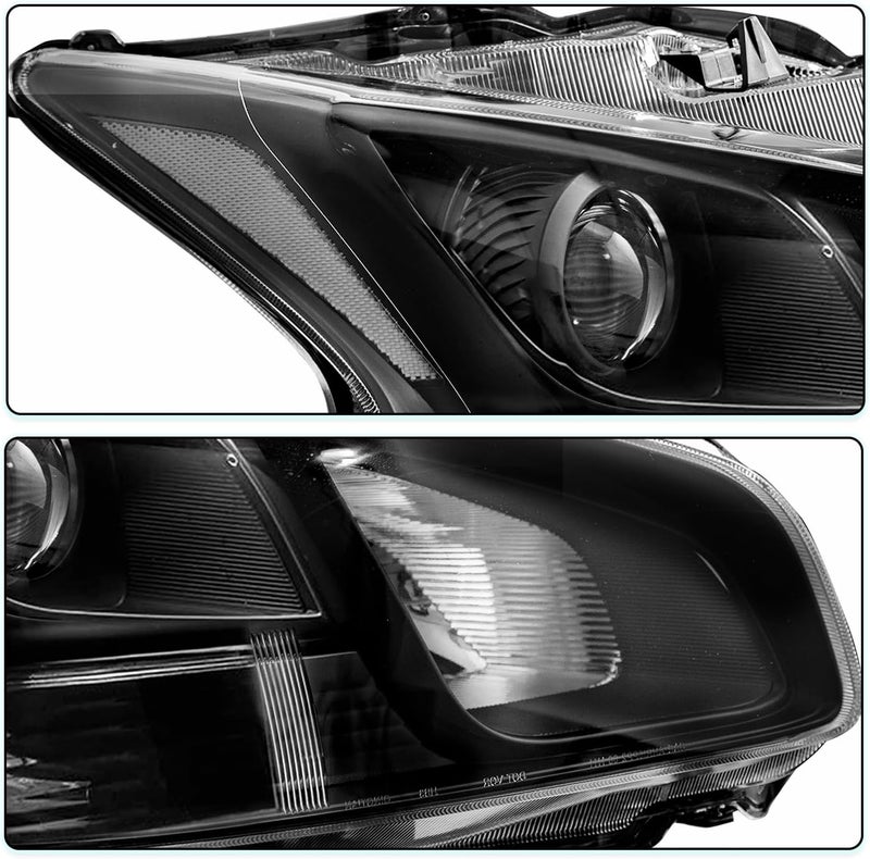 TUSDAR Headlights Assembly for 2009-2014 Nissan Maxima - Black Housing with Clear Reflector - Image 4